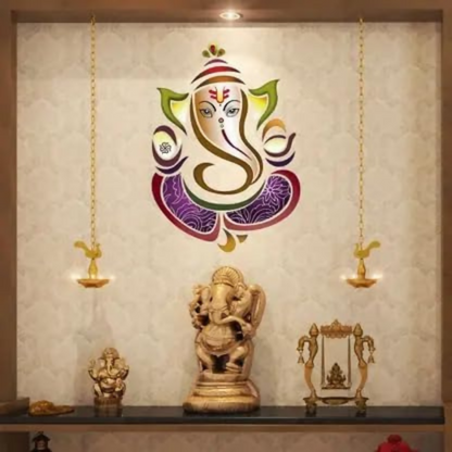 Rangoli White Glossy Vinyl Wall Sticker Premium Self-Adhesive Waterproof Decorative Wall Decal - Dista