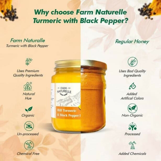 Farm Naturelle Mountain Turmeric Powder High Curcumin with Black Pepper