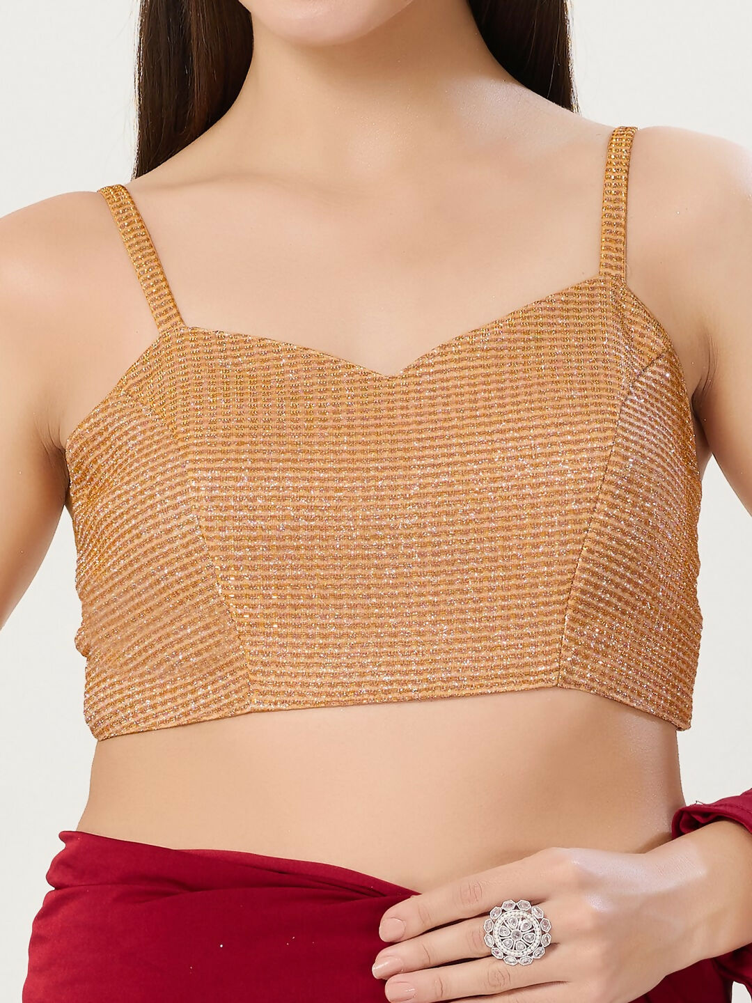 Joban Fashion Women Polyester Copper Stitched Blouse - Distacart