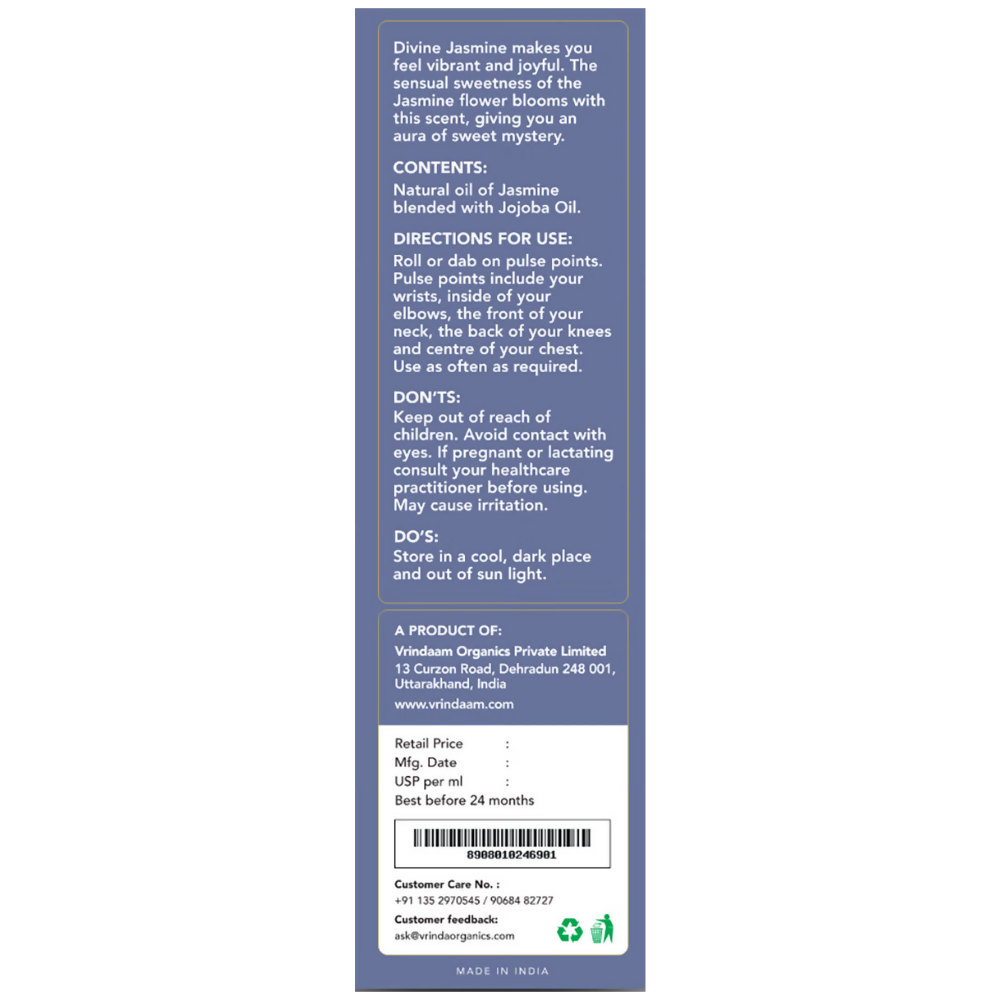 Vrinda Jasmine Aromatic Oil Roll On - Dista