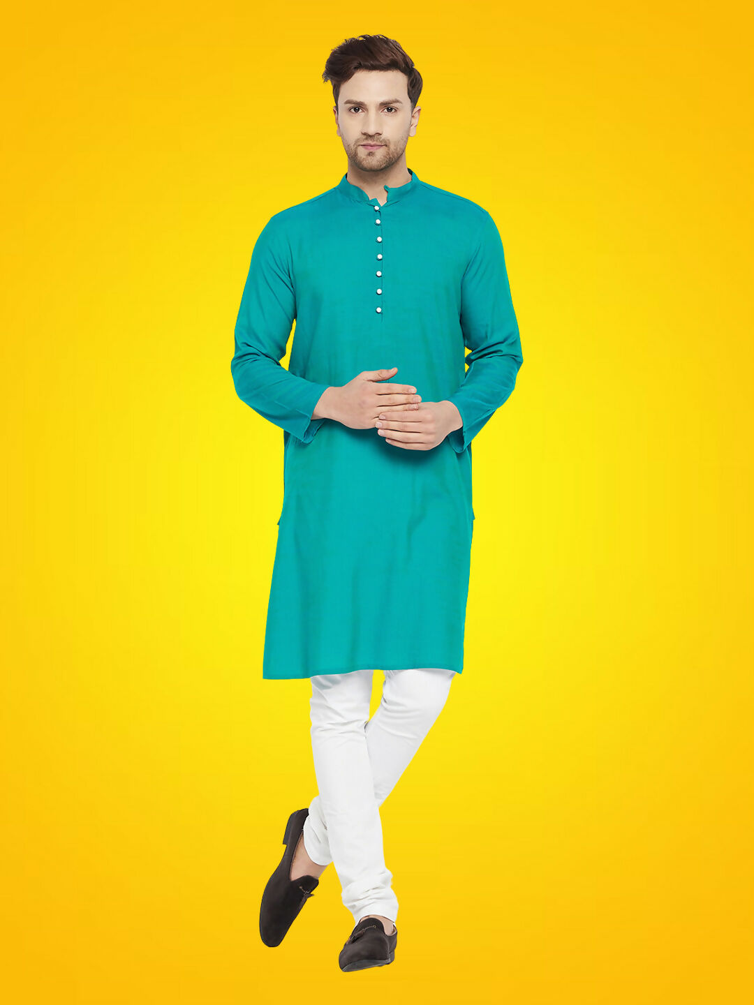 Even Apparels Men's Rayon Green Self Design Kurta - Distacart