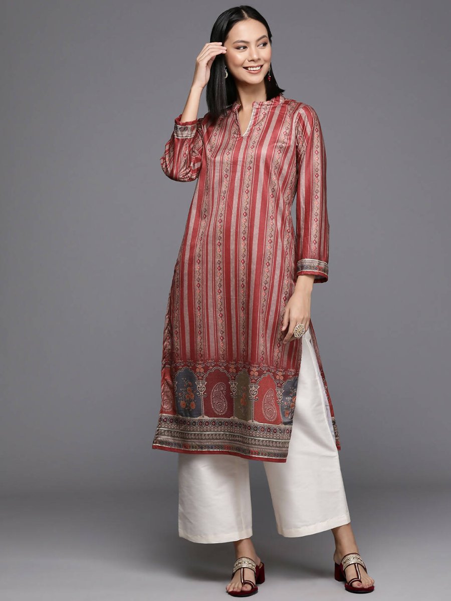 Ahalyaa Women's Traditional wear Kurta - Maroon - Distacart