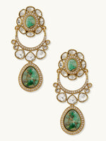 Thumbnail for Nuyug 22K Gold-Plated Kundan Studded Faux Jasper Stone Necklace Set