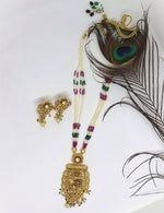 Thumbnail for Joban Fashion White & Maroon & Green With Rajwadi Polish Necklace Set