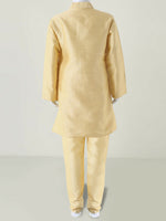 Thumbnail for Joban Fashion Kids Island Elegant Box Sequence work Nehru Jacket Full Sleeves Kurta, Pyjama Set - Golden - Distacart