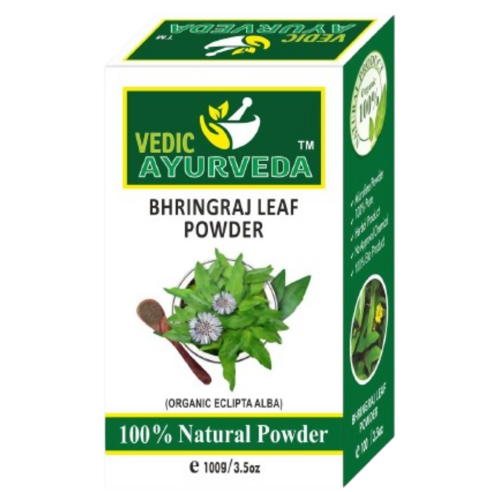 VedicAyurveda Bhringraj Leaf Powder and Hibiscus Powder - Dista