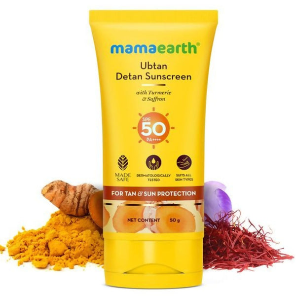 Mamaearth Ubtan Detan Sunscreen With Turmeric & Saffron For Sun Protection - Distacart