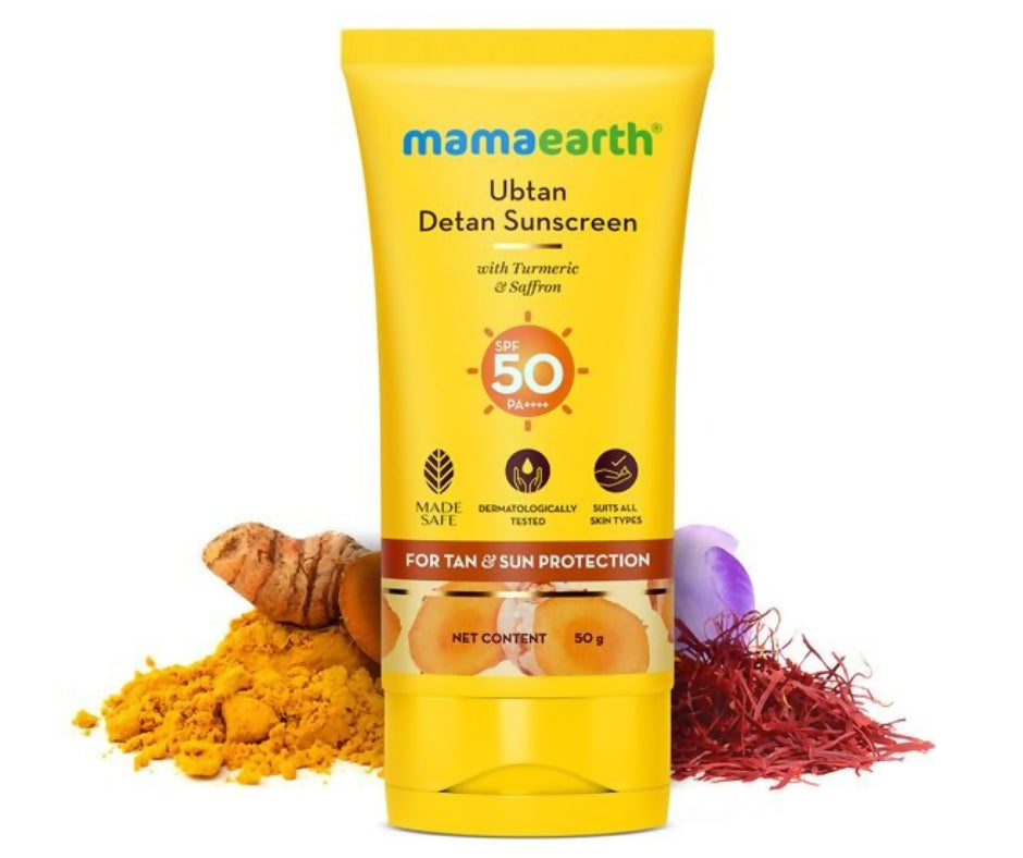 Mamaearth Ubtan Detan Sunscreen With Turmeric & Saffron For Sun Protection - Distacart