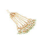 Thumbnail for Nuyug 22K Gold-Plated Kundan Studded Jhumar Paasa Statement Head Jewellery