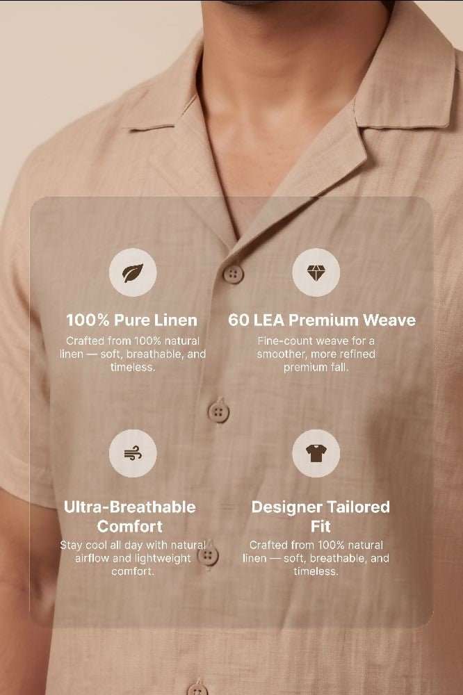 Dune — Beige Linen Shirt by Hilo Design - Dista