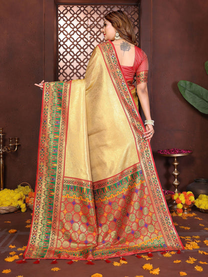 Aastha Fashion Gold Tissue Silk Weaving Saree - Distacart
