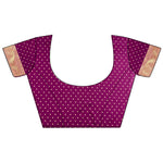 Thumbnail for Joban Fashion Wine Butti Woven Soft Lichi Silk Paithani Saree - Distacart