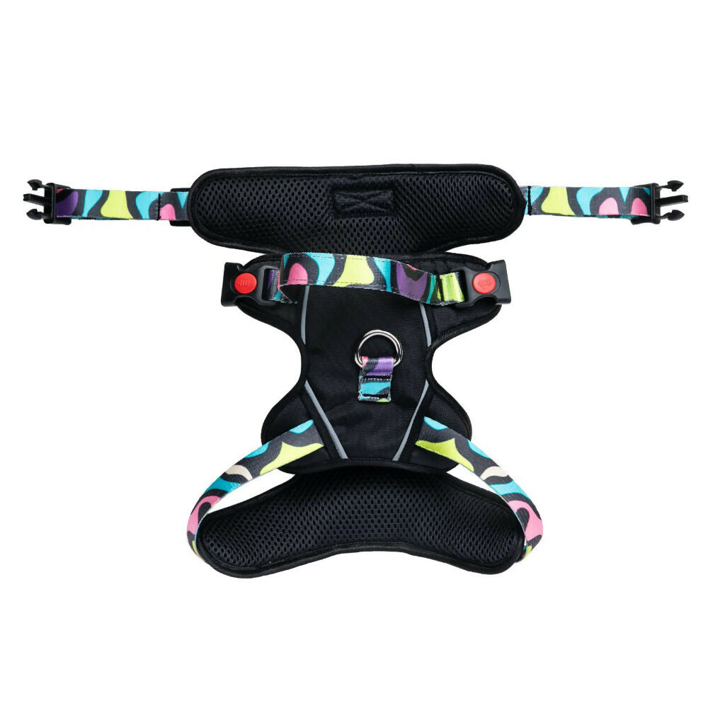 Waggety Adjustable Full Body Dog Harness - Comfortable Fit, Lightweight Polyester, Black - Dista