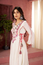 Thumbnail for The52 Women's Gorgeous Rayon Fabric Thread Work Straight Kurta Palazzo Set - Distacart