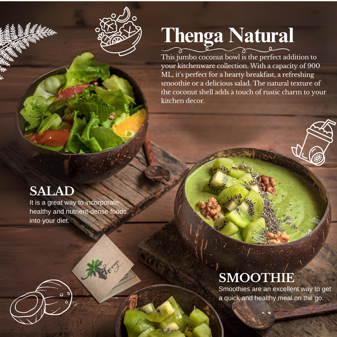 Thenga Artisan Coconut Bowl with Spoon - Dista