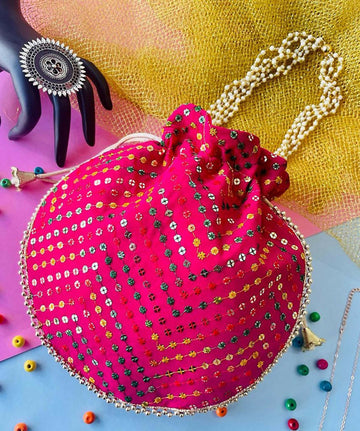 Joban Fashion Potli Bags - Pink - Dista