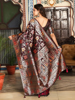 Thumbnail for Astita Maroon Silk Saree
