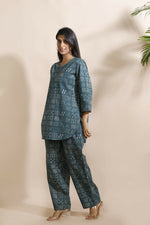 Thumbnail for Breathables Abstract Green Cotton Kurta & Pant Co-Ord Set - Dista