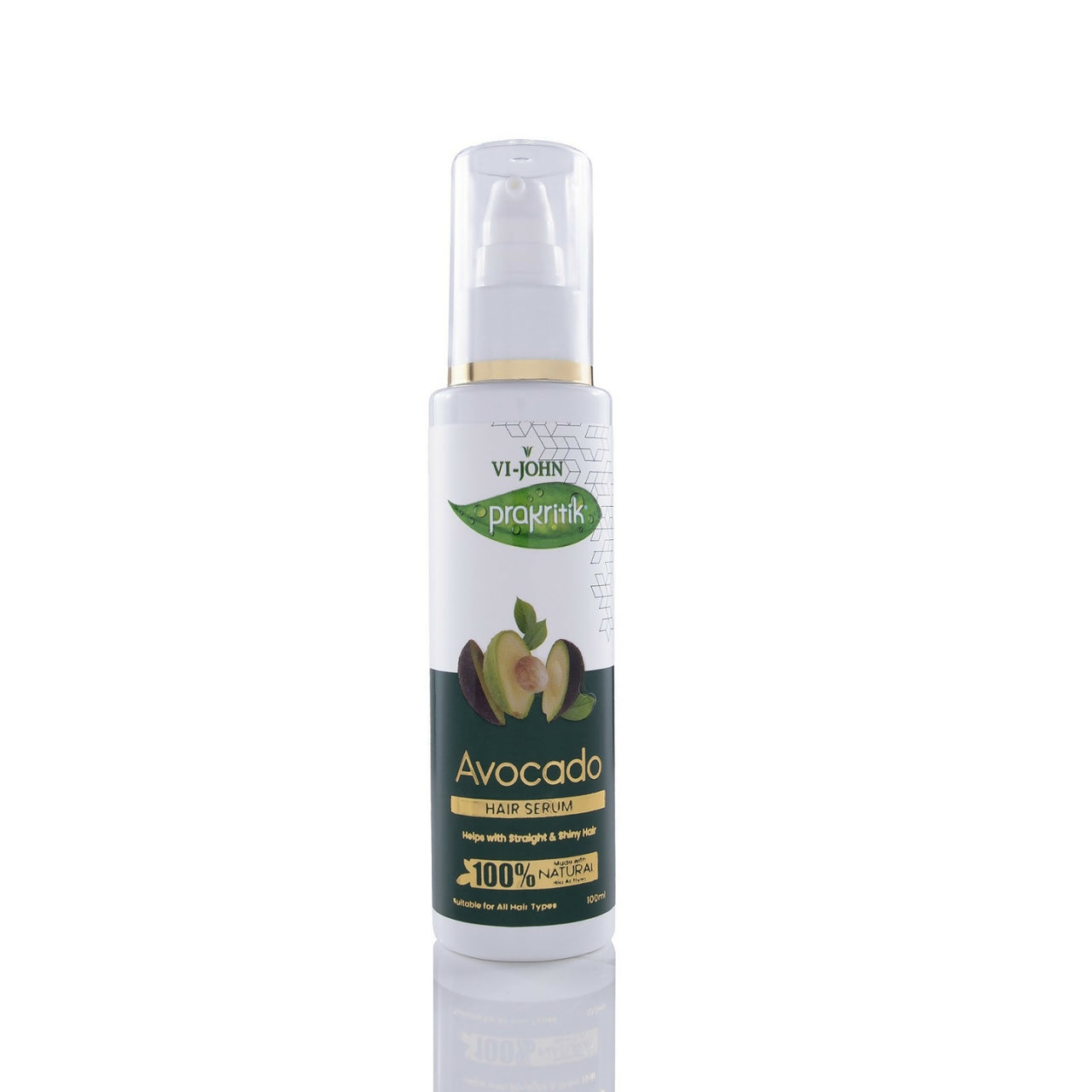 VI-JOHN Prakritik Avocado Hair serum Prevents dryness & Adds shine, 100% Natural Bio-Actives - Distacart