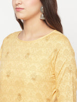 Thumbnail for Aniyah Rayon Digital Screen Printed Golden Beige Straight Kurta