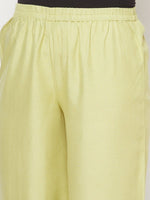 Thumbnail for Aniyah Rayon Flared Slip-On Pista Color Palazzo