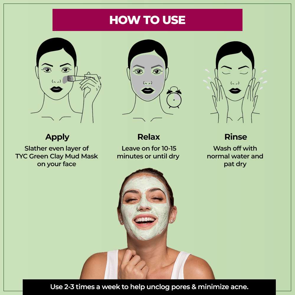 TYC Green Clay Face Mask For Men & Women - Dista