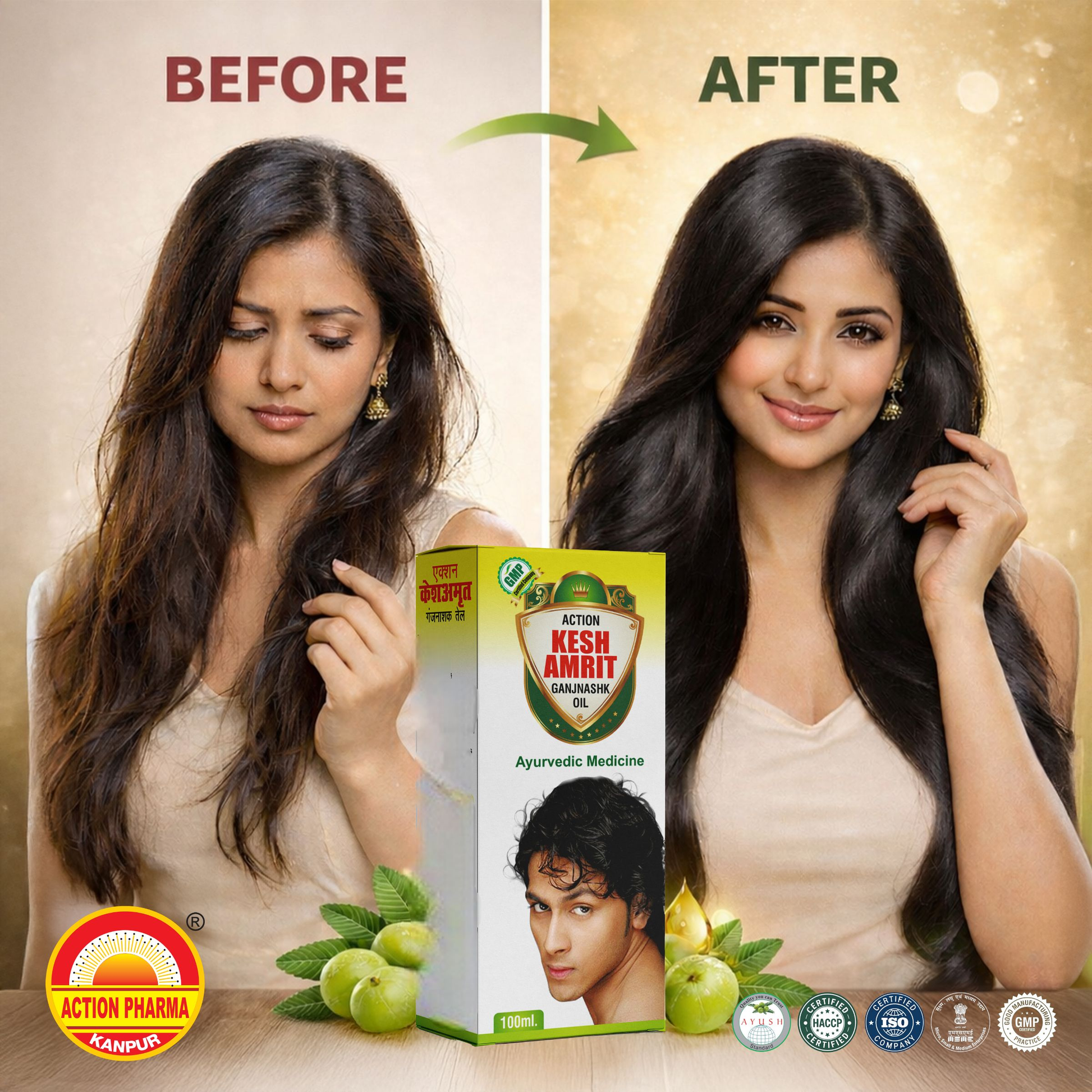 Action Pharma Kesh Amrit Ganjnashk Oil - Distacart