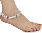 Thumbnail for AanyaCentric Silver Plated White Metal Payal Indian Traditional Ethnic Fashion Imitation Jewellery Foot Chain - Distacart