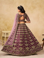 Thumbnail for Monjolika Fashion Purple Color Zari Embroidered Work Art Silk A Line Lehenga Choli