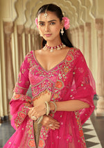 Thumbnail for Monjolika Fashion Readymade Lehenga Choli Heavy Work Embroidered Silk In Olive Green