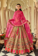 Thumbnail for Monjolika Fashion Readymade Lehenga Choli Heavy Work Embroidered Silk In Olive Green