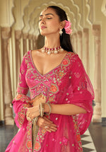 Thumbnail for Monjolika Fashion Readymade Lehenga Choli Heavy Work Embroidered Silk In Olive Green