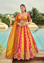 Thumbnail for Monjolika Fashion Readymade Lehenga Choli Heavy Work Embroidered Silk In Multicolor