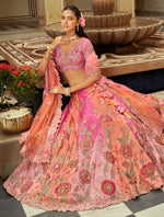 Thumbnail for Monjolika Fashion Readymade Lehenga Choli Heavy Work Embroidered Silk In Pink