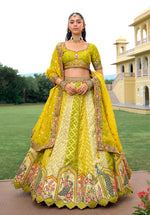 Thumbnail for Monjolika Fashion Multicolor Designer Embroidered Work Fancy Silk Wedding Lehenga Choli