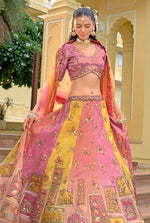 Thumbnail for Monjolika Fashion Multicolor Designer Embroidered Work Fancy Silk Wedding Lehenga Choli