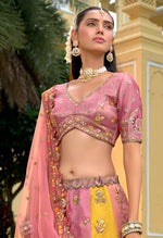 Thumbnail for Monjolika Fashion Multicolor Designer Embroidered Work Fancy Silk Wedding Lehenga Choli