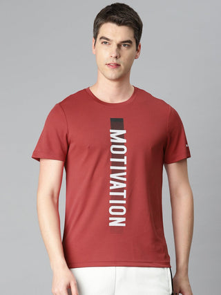 Alcis Men Typography Printed Anti Static Slim Fit Sports T-shirt - Distacart