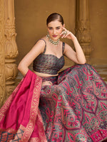 Thumbnail for Monjolika Fashion Thread Work Jacquard Silk In Multicolor Lehenga Choli