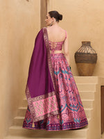 Thumbnail for Monjolika Fashion Thread Work Jacquard Silk In Pink Lehenga Choli