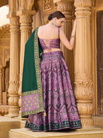 Thumbnail for Monjolika Fashion Thread Work Jacquard Silk In Purple Lehenga Choli