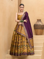 Thumbnail for Monjolika Fashion Thread Work Jacquard Silk In Yellow Lehenga Choli