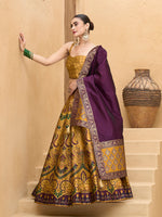 Thumbnail for Monjolika Fashion Thread Work Jacquard Silk In Yellow Lehenga Choli