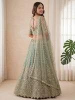 Thumbnail for Tulsi Art Dazzling Green Embroidered Soft Net Function Wear Lehenga Choli