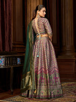 Thumbnail for Monjolika Fashion Sea Green Trendy Kanjivaram Jacquard Woven Work Lehenga Choli