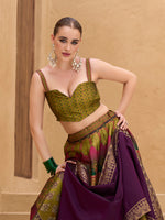 Thumbnail for Monjolika Fashion Designer Lehenga Choli Jacquard Kanjivaram Silk In Mehendi Green