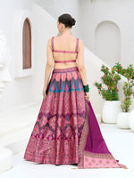 Thumbnail for Monjolika Fashion Designer Lehenga Choli Jacquard Kanjivaram Silk In Pink