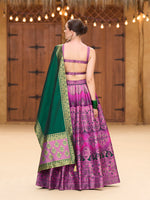 Thumbnail for Monjolika Fashion Designer Lehenga Choli Jacquard Kanjivaram Silk In Purple
