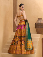 Thumbnail for Monjolika Fashion Designer Lehenga Choli Jacquard Kanjivaram Silk In Yellow