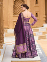 Thumbnail for Monjolika Fashion Lavender Kanjivaram Jacquard Designer Lehenga Choli For Ceremonial